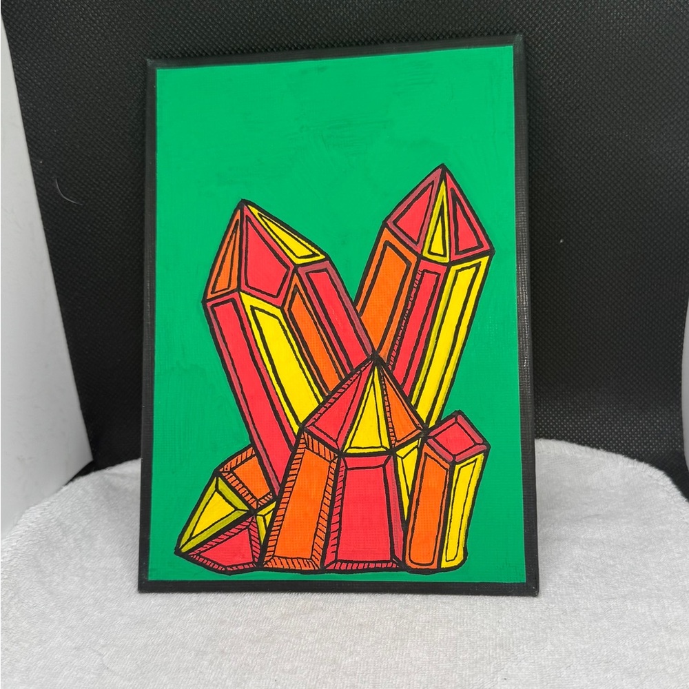 Vibrant Crystal Art on Canvas